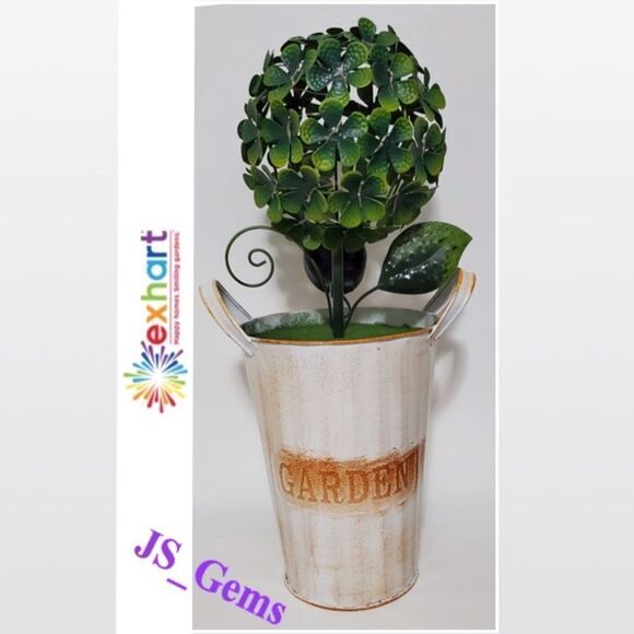 New Solar Home Statue Floral Green & Beige - Picture 1 of 14